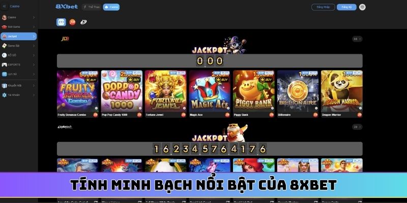 Tính minh bạch nổi bật của 8XBET