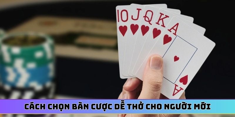 Cách chọn bàn cược dễ thở cho người mới