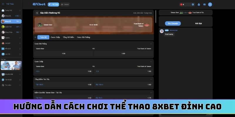 Hướng dẫn cách chơi thể thao 8XBET đỉnh cao
